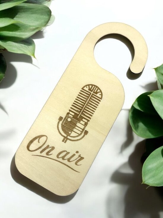 On Air Wooden Door Sign | Laser Engraved Door Hanging Sign - Picture 1 of 3